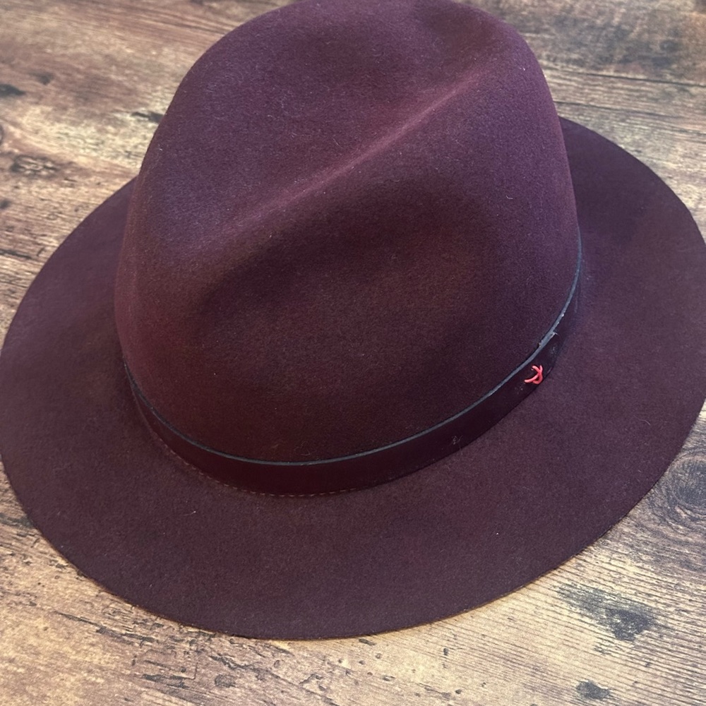 Rag & Bone Stylish Burgundy Fedora Hat